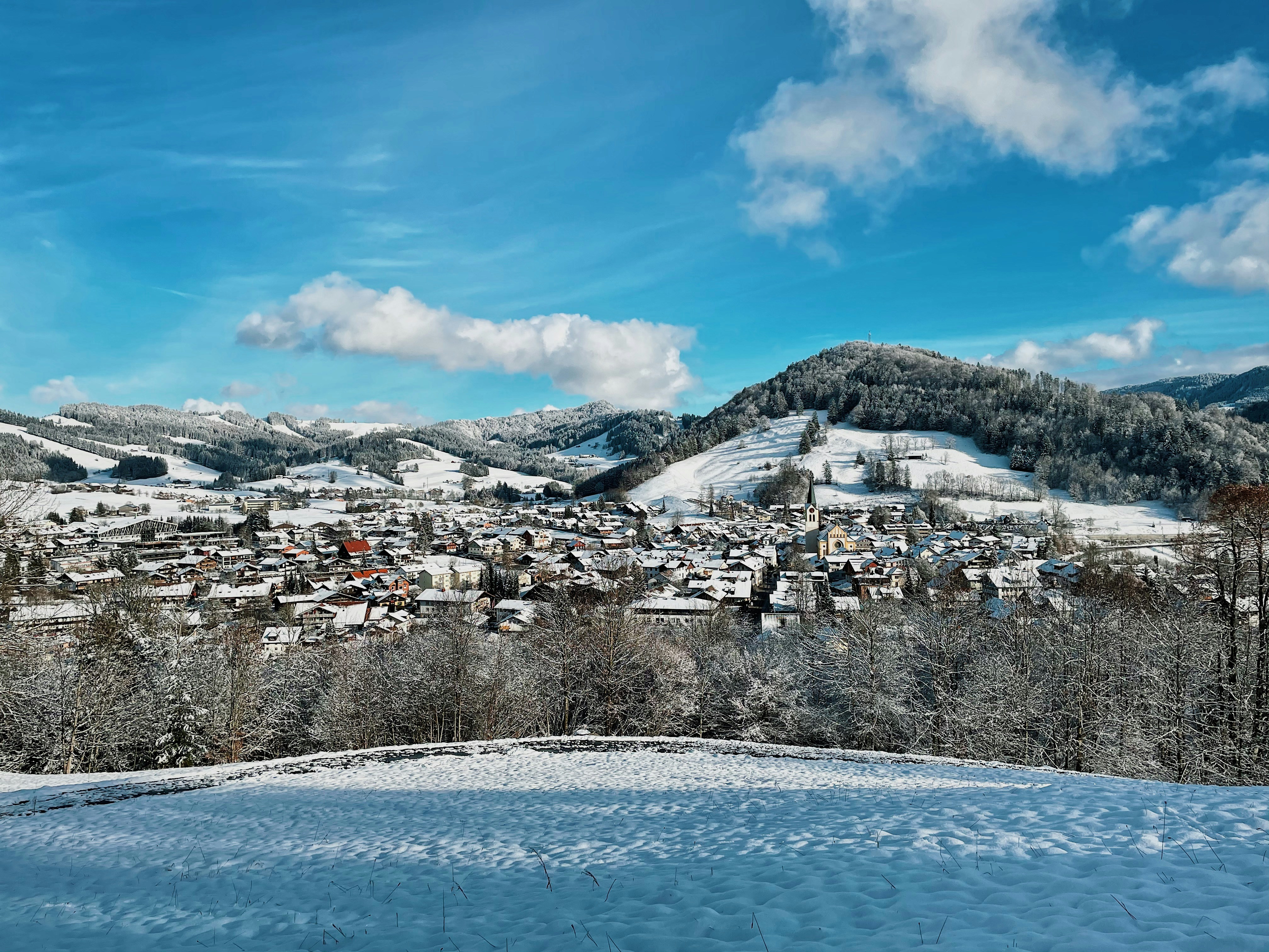 Schnee-Landschaft im Allgäu.